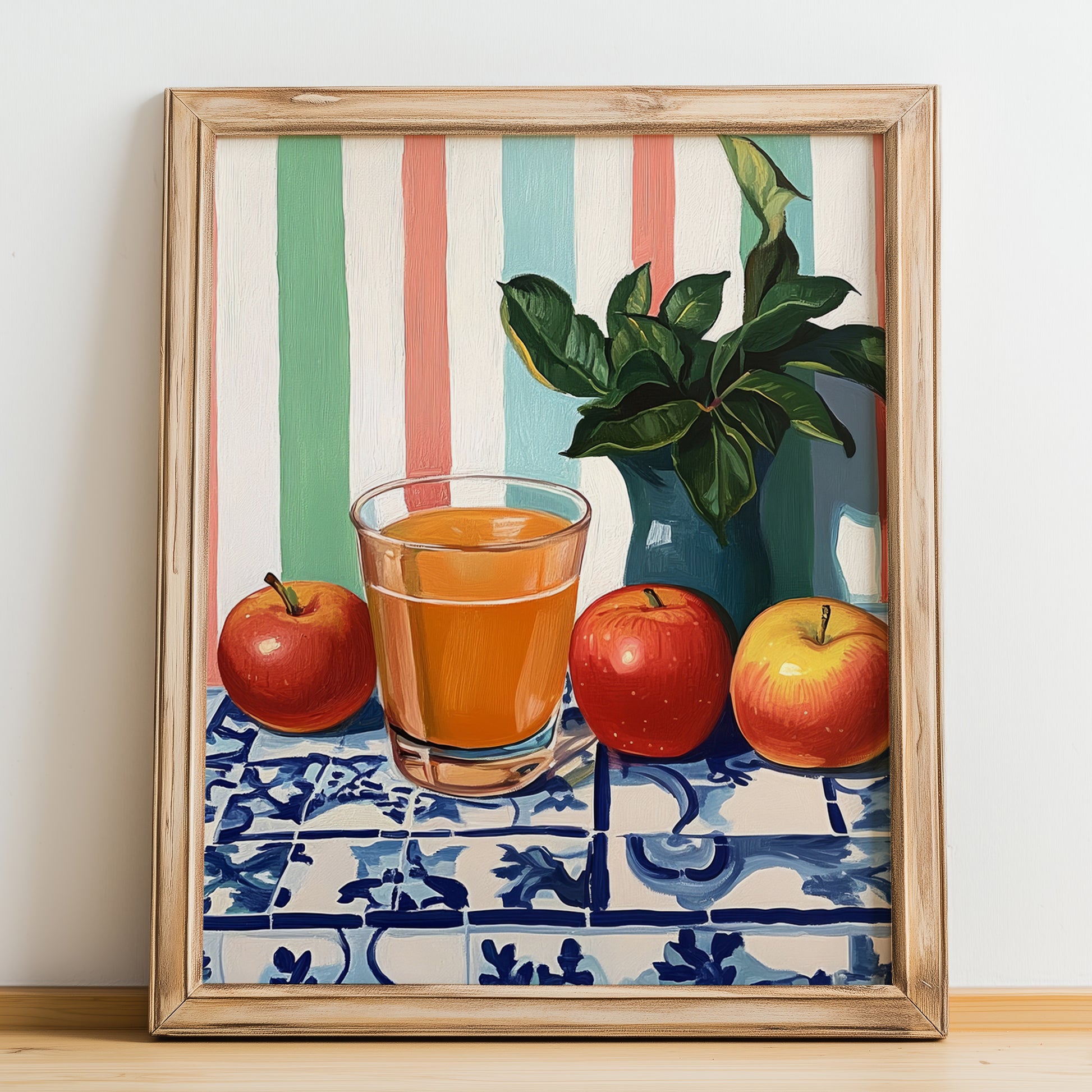 Jus de Pomme – French Beverage Drink, Jazz Bar Poster, no-text version framed in wood