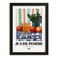 Jus de Pomme – French Beverage Drink, Jazz Bar Poster, in sleek black frame