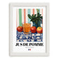 Jus de Pomme – French Beverage Drink, Jazz Bar Poster, placed in minimal white frame