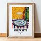 French 75 – French Cocktail Drink, Sky Bar Art, in wooden frame leaning on the floor