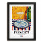 French 75 – French Cocktail Drink, Sky Bar Art, in sleek black frame