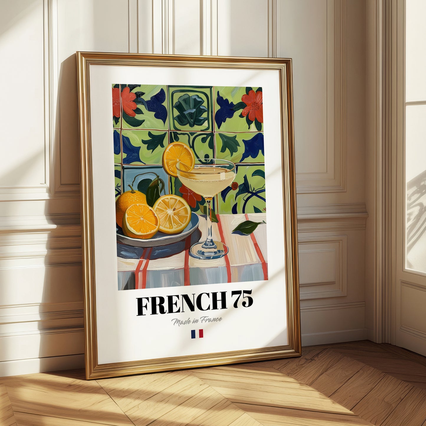 French 75 – French Cocktail Drink, Beach Bar Art