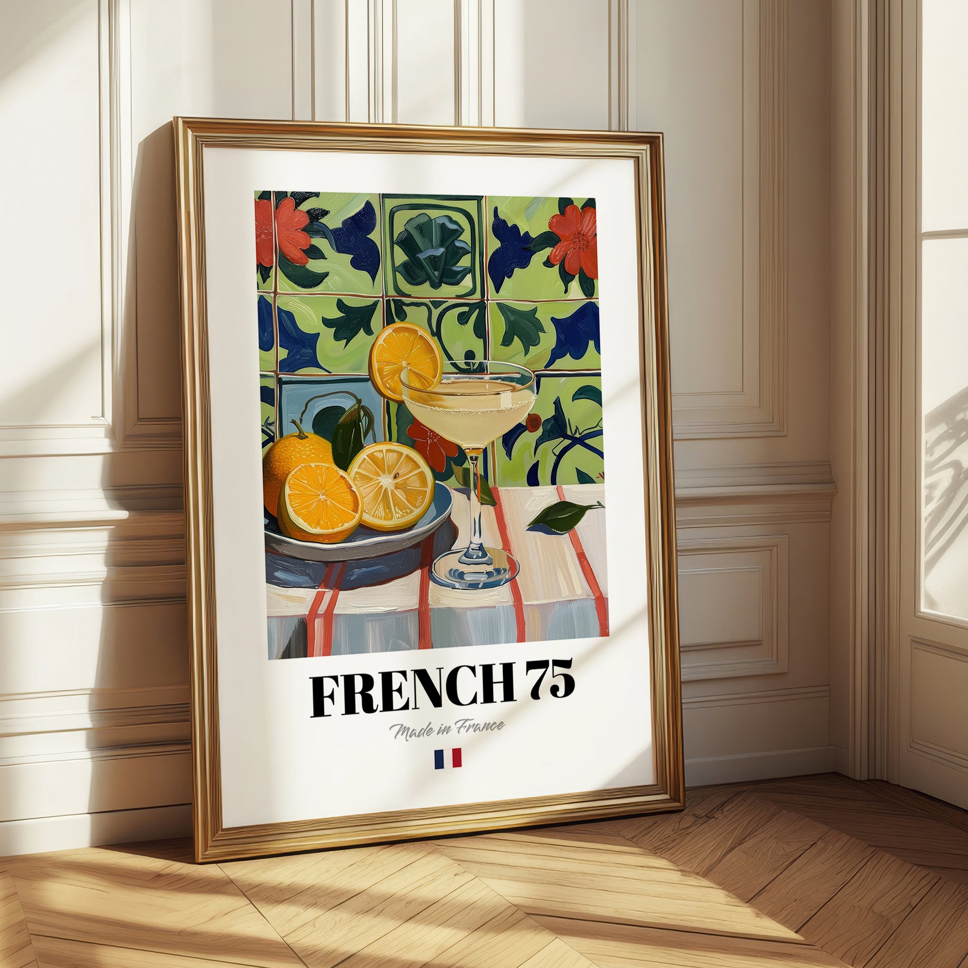 French 75 – French Cocktail Drink, Beach Bar Art