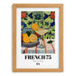 French 75 – French Cocktail Drink, Beach Bar Art, set in oak frame