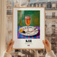 Kir – French Cocktail Drink, Sky Bar Illustration, styled in a charming Paris street view