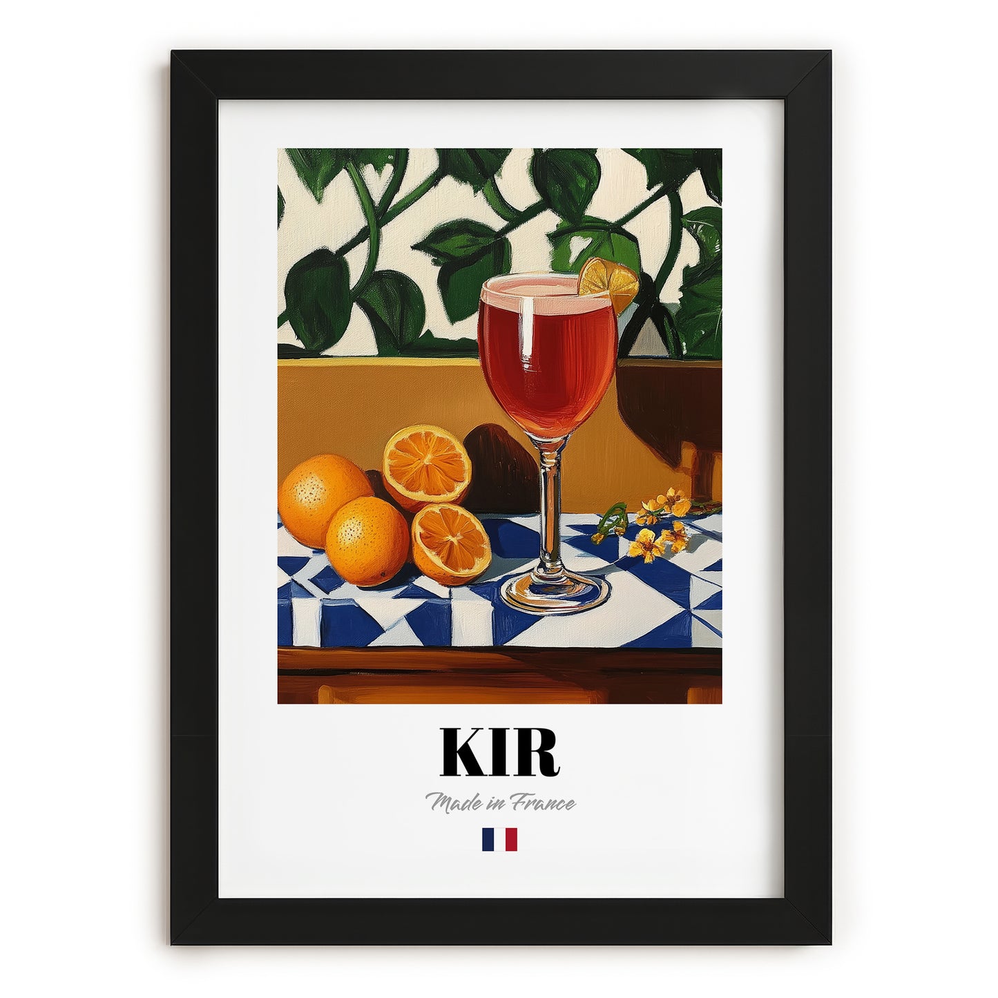 Kir – French Cocktail Drink, Hotel Lobby Poster, in sleek black frame