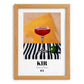 Kir – French Cocktail Drink, Beach Bar Still Life, set in oak frame