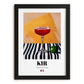 Kir – French Cocktail Drink, Beach Bar Still Life, in sleek black frame