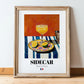 Sidecar – French Cocktail Drink, Sky Bar Poster, in wooden frame leaning on the floor