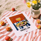Sidecar – French Cocktail Drink, Sky Bar Poster, unframed on coastal sand