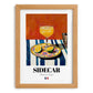 Sidecar – French Cocktail Drink, Sky Bar Poster, set in oak frame