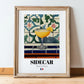 Sidecar – French Cocktail Drink, Beach Bar Print, in wooden frame leaning on the floor