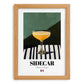 Sidecar – French Cocktail Drink, Cocktail Lounge Wall Art, set in oak frame