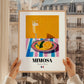 Mimosa – French Cocktail Drink, Cocktail Lounge Poster, styled in a charming Paris street view