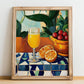 Mimosa – French Cocktail Drink, Beach Bar Wall Art, no-text version framed in wood
