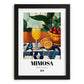 Mimosa – French Cocktail Drink, Beach Bar Wall Art, in sleek black frame