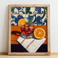 Boulevardier – French Cocktail Drink, Speakeasy Print, no-text version framed in wood