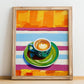 Espresso – Italian Coffee, Café Poster, no-text version framed in wood