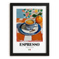 Espresso – Italian Coffee, Café Illustration, in sleek black frame