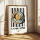 Cappuccino Lot #2 - Café italien sur nappe rayée