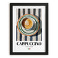 Cappuccino Lot #2 - Café italien sur nappe rayée