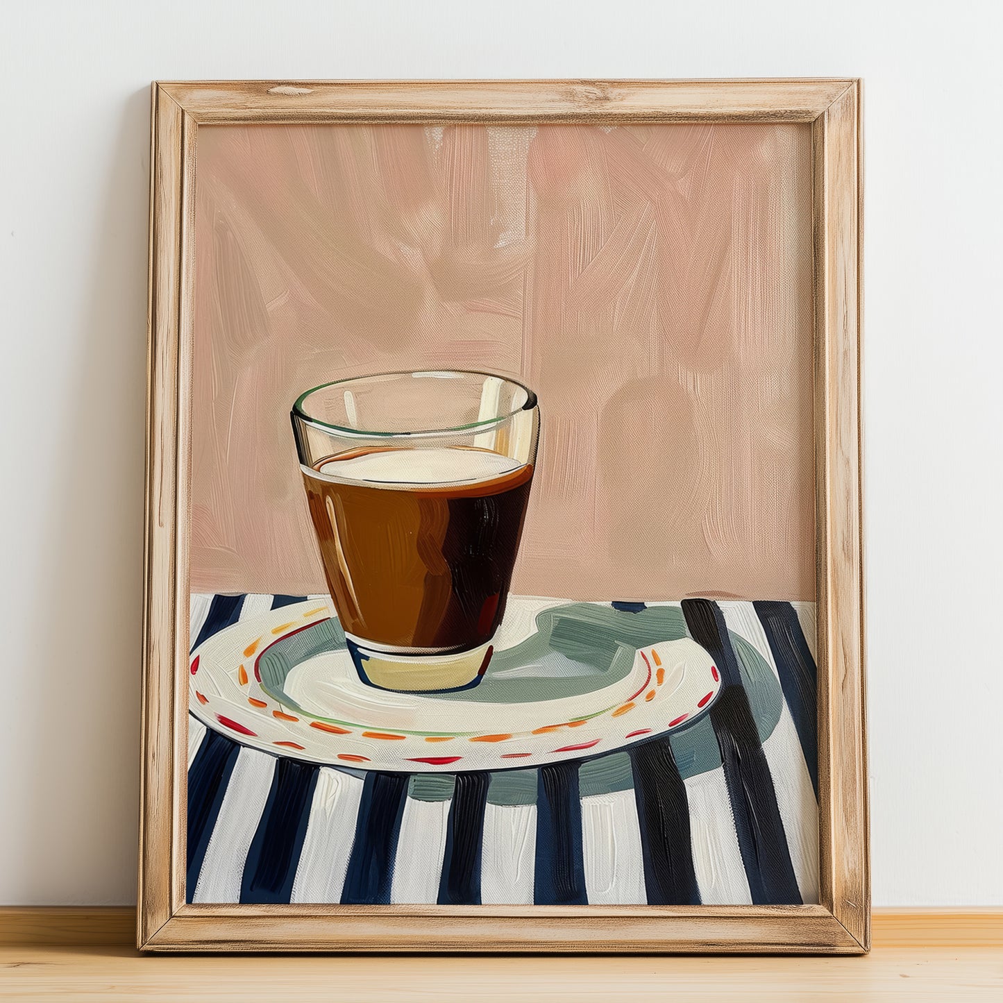 Macchiato – Italian Coffee, Coffeehouse Poster, no-text version framed in wood