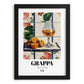 Grappa – Italian Spirit Drink, Hotel Lobby Wall Decor, in sleek black frame