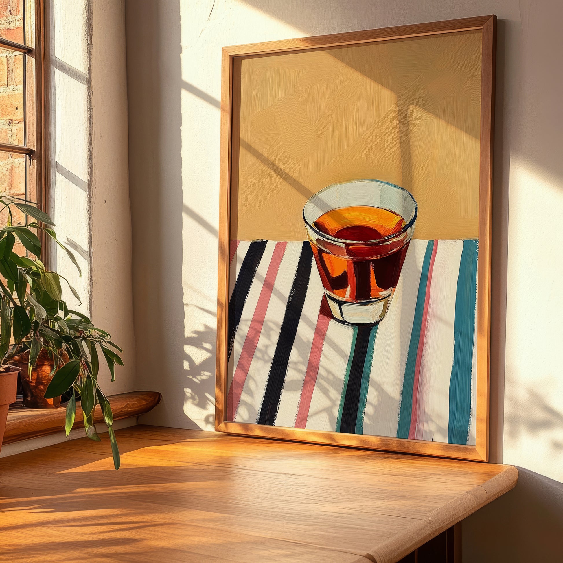 Amaretto – Italian Liqueur Drink, Cocktail Lounge Wall Art, clean layout with no caption