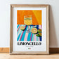 Limoncello – Italian Liqueur Drink, Speakeasy Wall Art, in wooden frame leaning on the floor