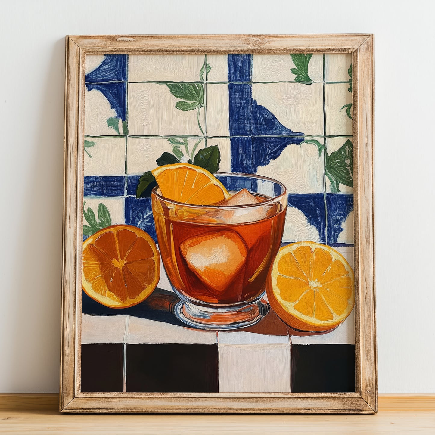 Chinotto – Italian Beverage Drink, Sky Bar Poster, no-text version framed in wood