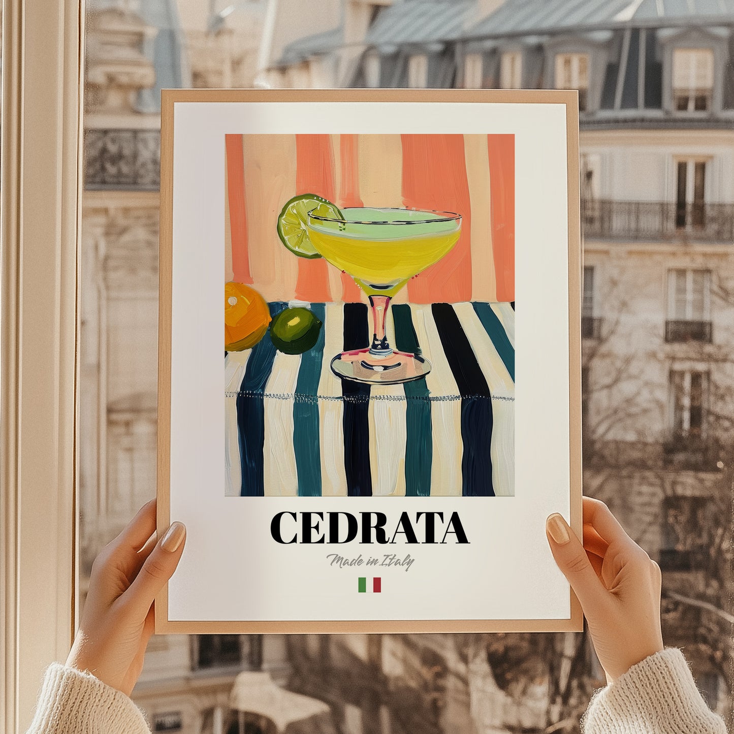 Cedrata – Italian Beverage Drink, Sky Bar Wall Art, styled in a charming Paris street view