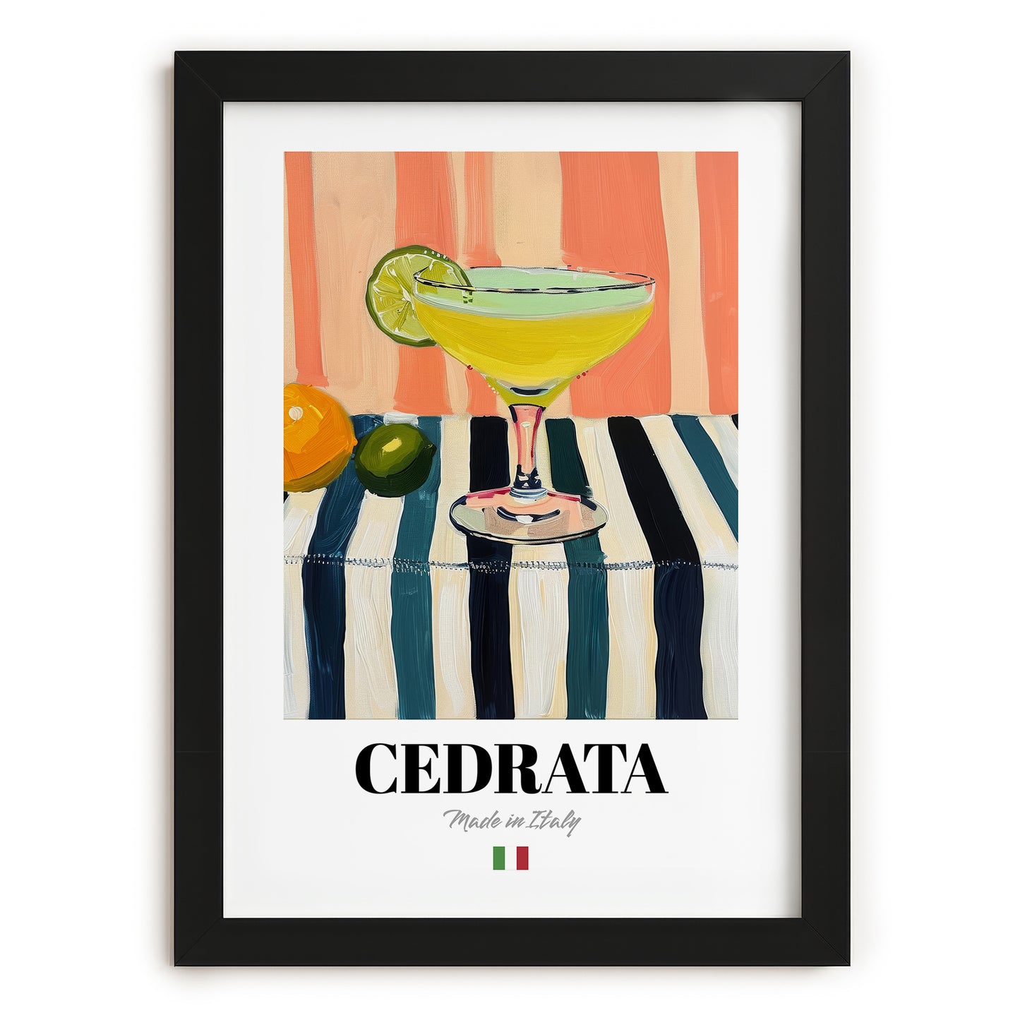 Cedrata – Italian Beverage Drink, Sky Bar Wall Art, in sleek black frame
