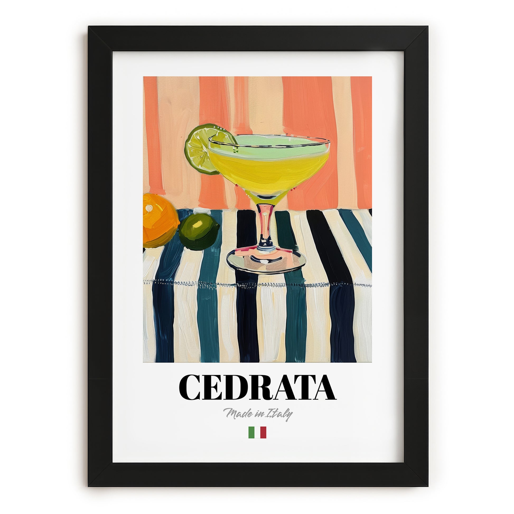 Cedrata – Italian Beverage Drink, Sky Bar Wall Art, in sleek black frame