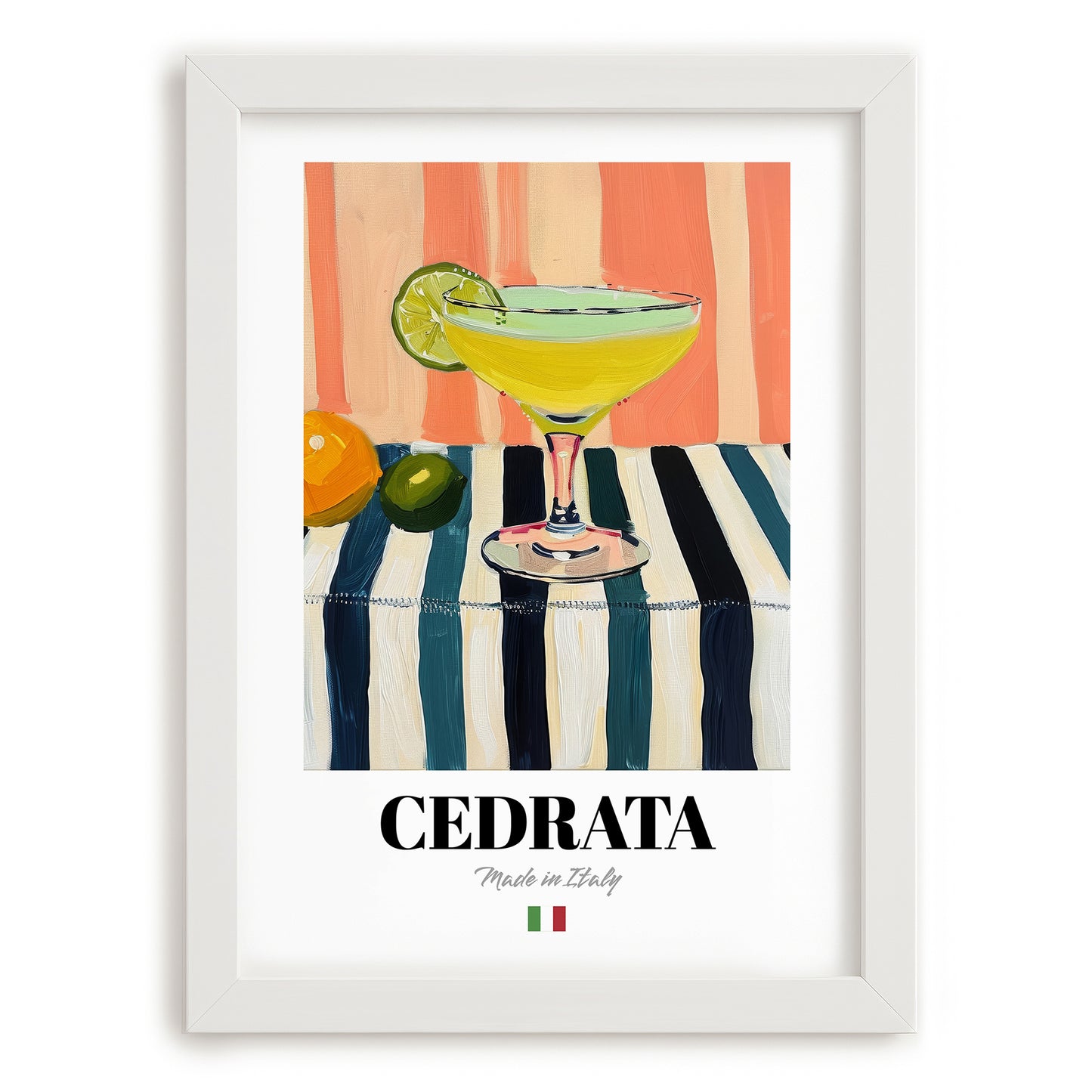 Cedrata – Italian Beverage Drink, Sky Bar Wall Art, placed in minimal white frame