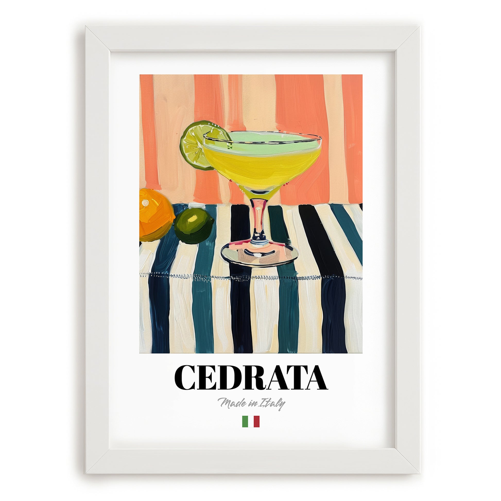 Cedrata – Italian Beverage Drink, Sky Bar Wall Art, placed in minimal white frame