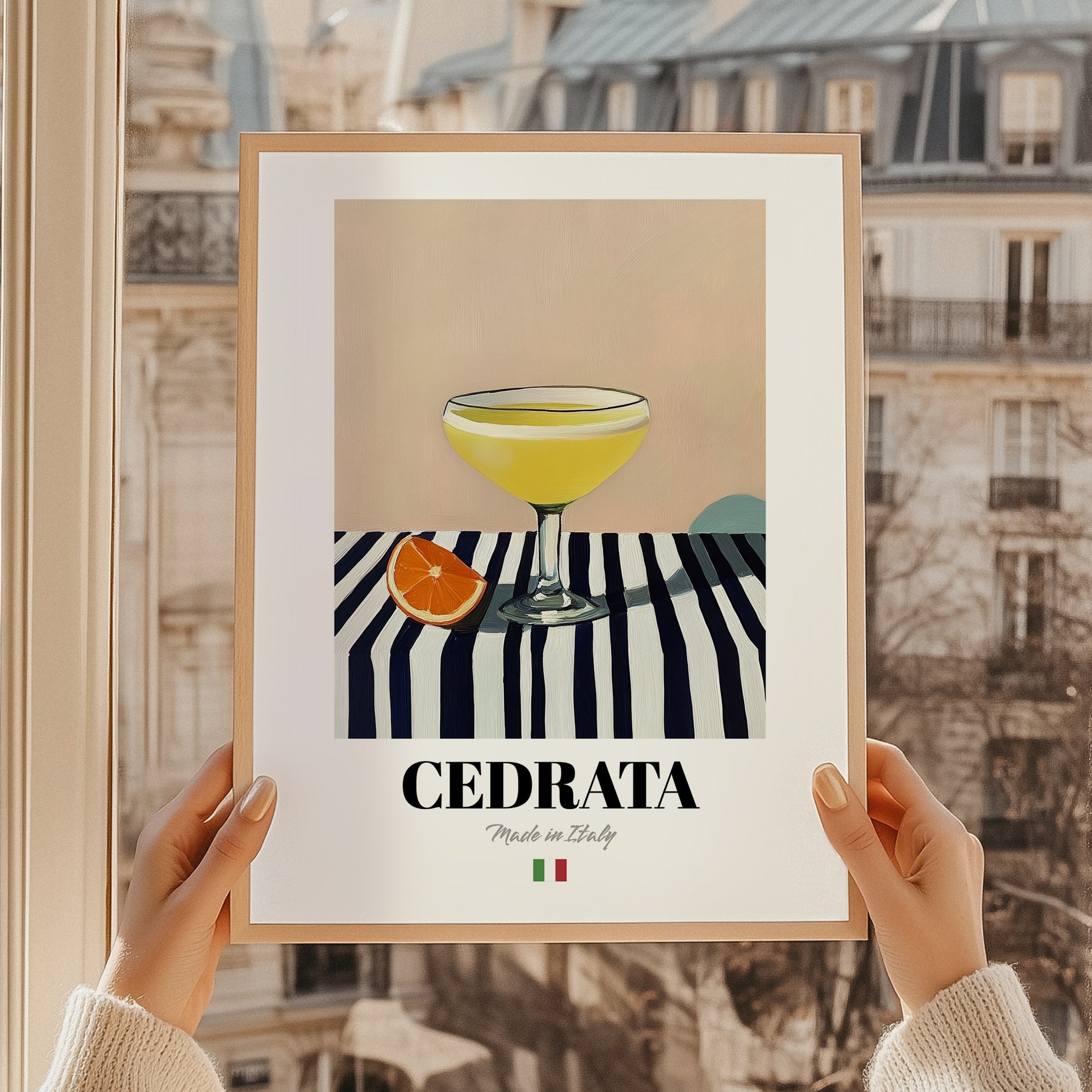 Cedrata – Italian Beverage Drink, Cocktail Lounge Wall Decor, styled in a charming Paris street view