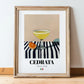 Cedrata – Italian Beverage Drink, Cocktail Lounge Wall Decor, in wooden frame leaning on the floor