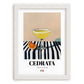 Cedrata – Italian Beverage Drink, Cocktail Lounge Wall Decor, placed in minimal white frame