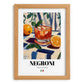 Negroni – Italian Cocktail Drink, Sky Bar Poster, set in oak frame