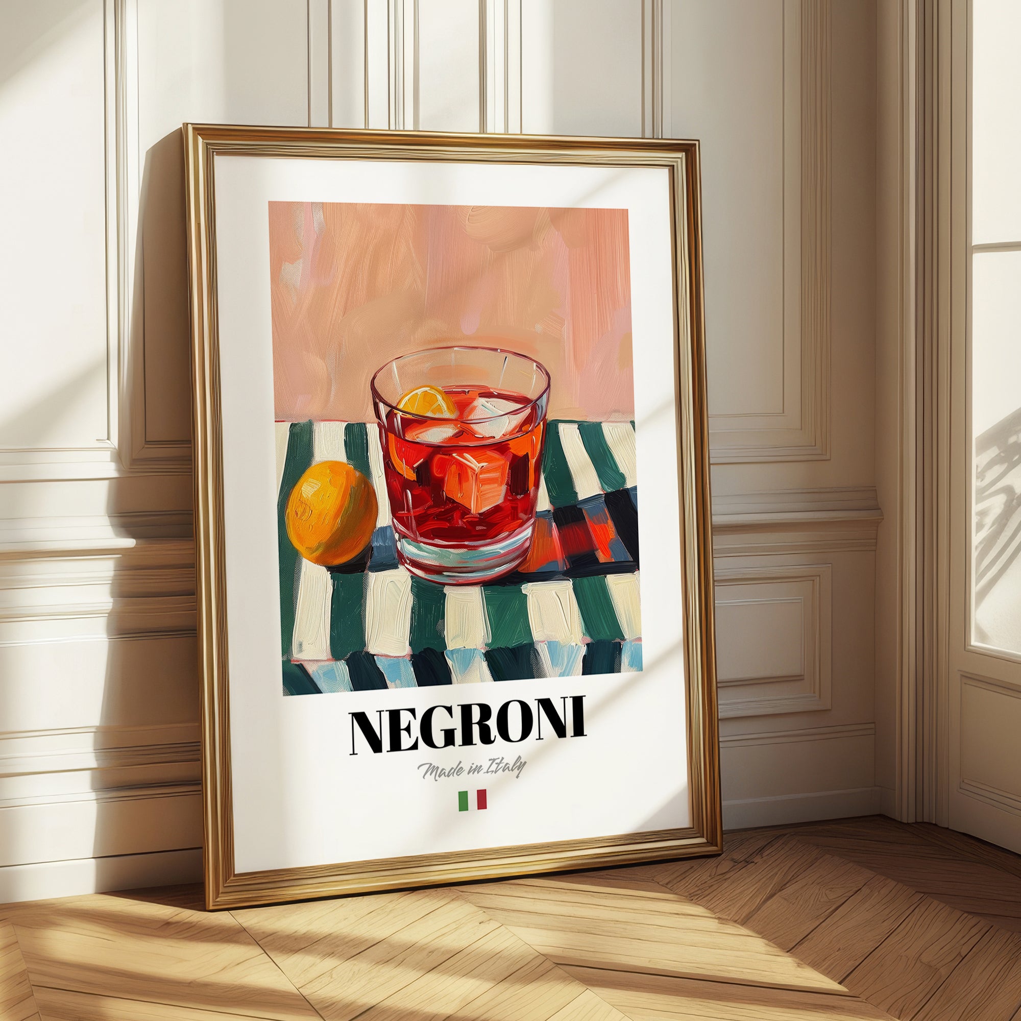 Negroni – Italian Cocktail Drink, Cocktail Lounge Poster