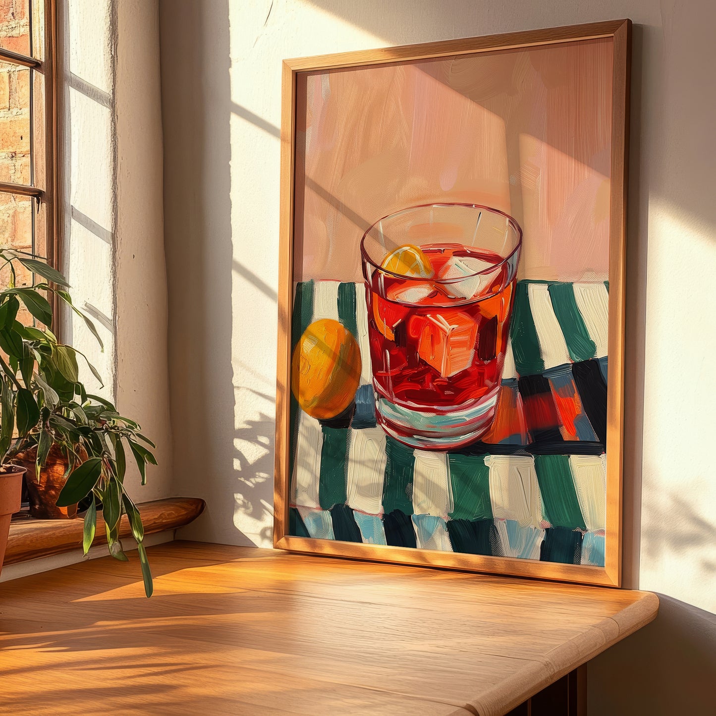 Negroni – Italian Cocktail Drink, Cocktail Lounge Poster, clean layout with no caption