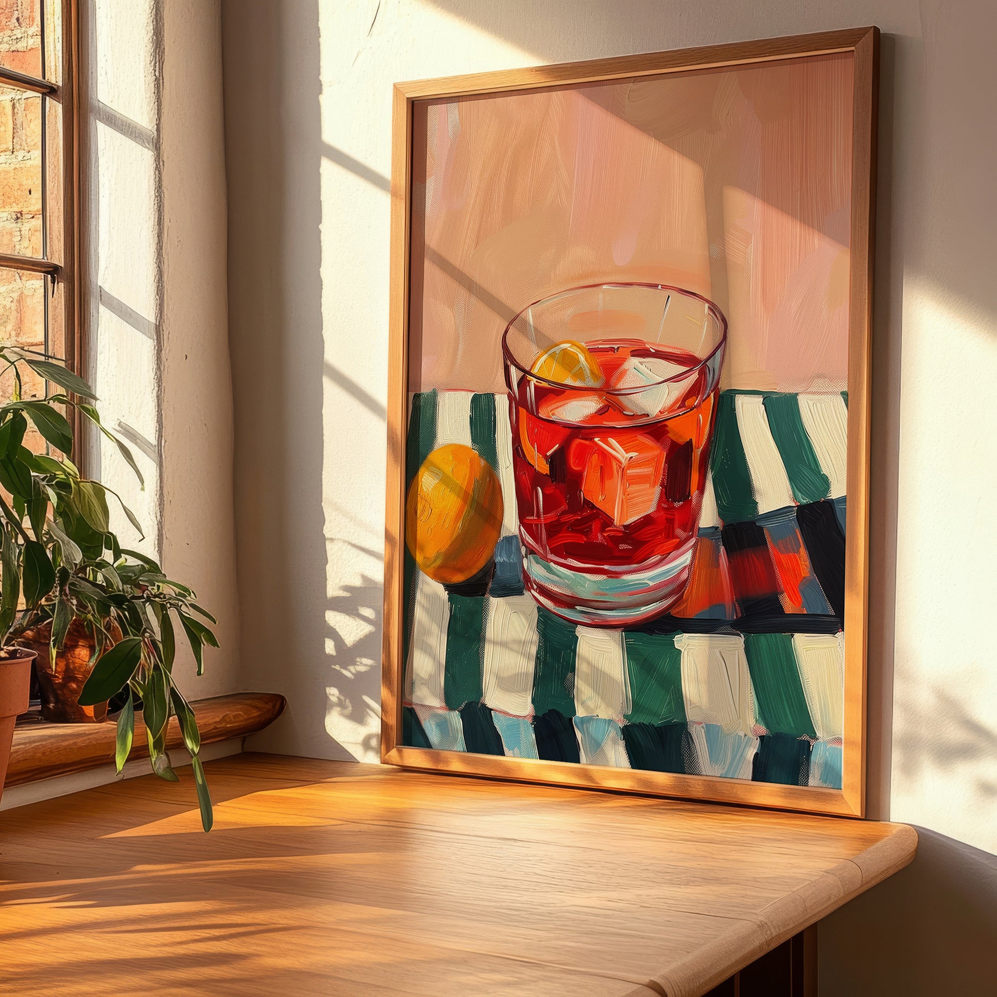 Negroni – Italian Cocktail Drink, Cocktail Lounge Poster, clean layout with no caption