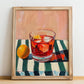 Negroni – Italian Cocktail Drink, Cocktail Lounge Poster, no-text version framed in wood