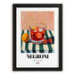 Negroni – Italian Cocktail Drink, Cocktail Lounge Poster, in sleek black frame