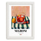 Negroni – Italian Cocktail Drink, Cocktail Lounge Poster, placed in minimal white frame