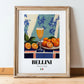 Bellini – Italian Cocktail Drink, Rooftop Terrace Art, in wooden frame leaning on the floor