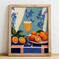 Bellini – Italian Cocktail Drink, Rooftop Terrace Art, no-text version framed in wood