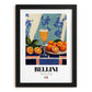 Bellini – Italian Cocktail Drink, Rooftop Terrace Art, in sleek black frame