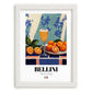 Bellini – Italian Cocktail Drink, Rooftop Terrace Art, placed in minimal white frame