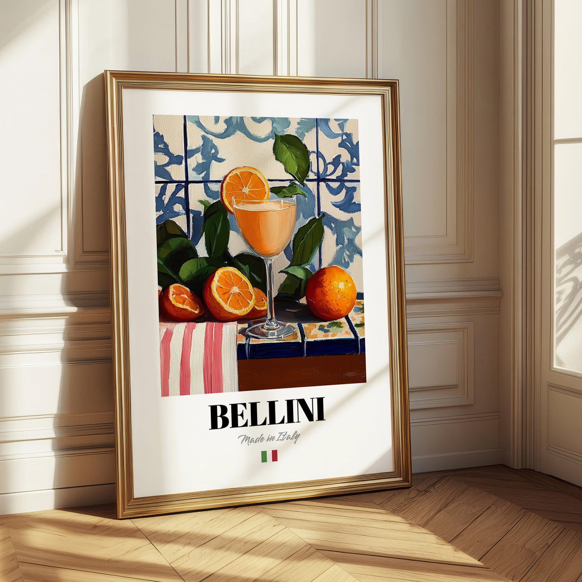 Bellini – Italian Cocktail Drink, Rooftop Terrace Illustration